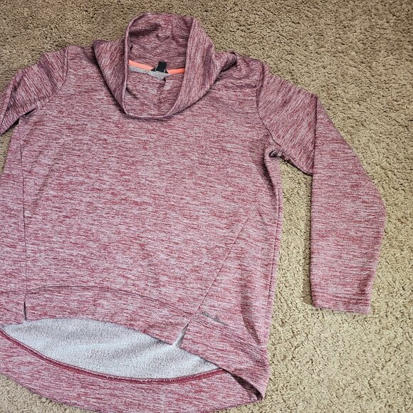 Eddie Bauer Cowl Neck Pullover Womens Large Red High Low Hem Sweatshirt - Picture 8 of 9